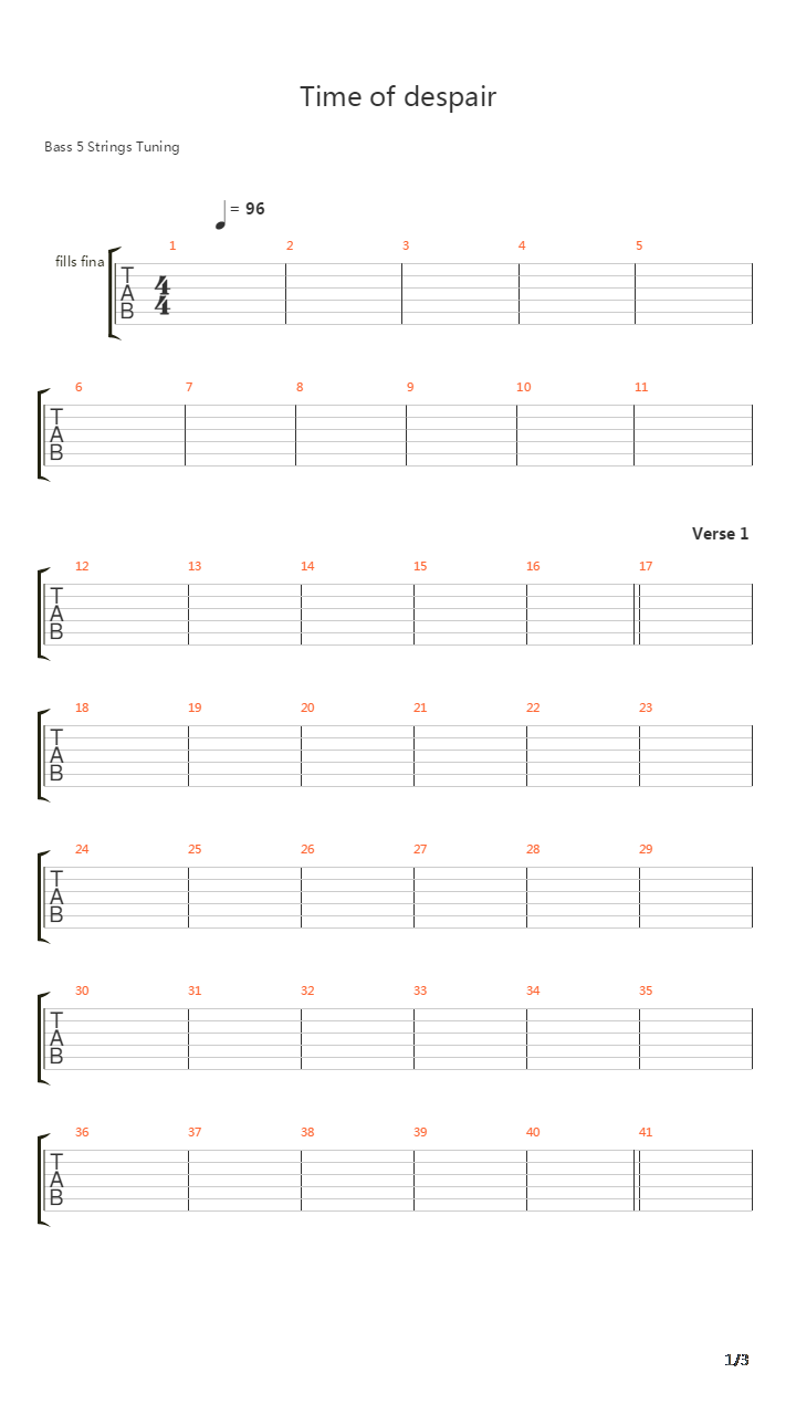 Time Of Despair吉他谱