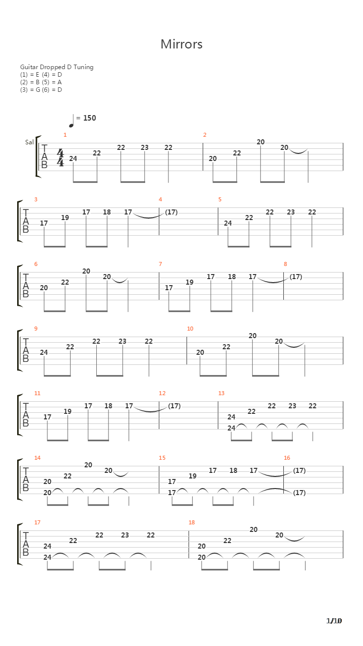 Mirrors吉他谱