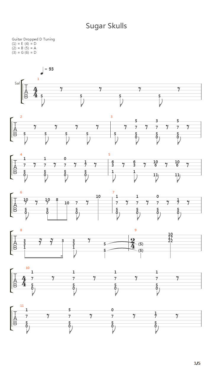 Sugar Skulls吉他谱