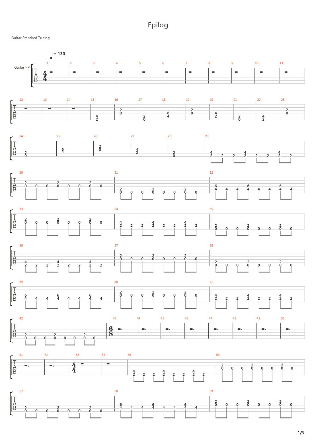 Epilogue吉他谱