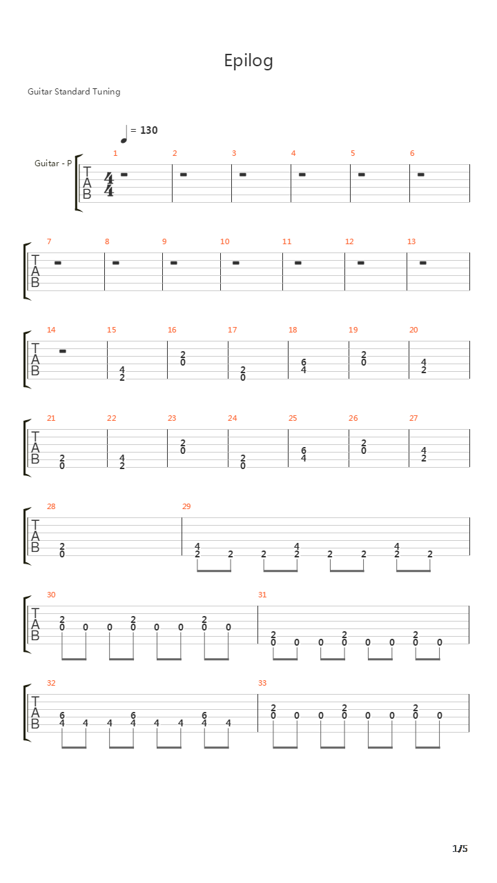 Epilogue吉他谱