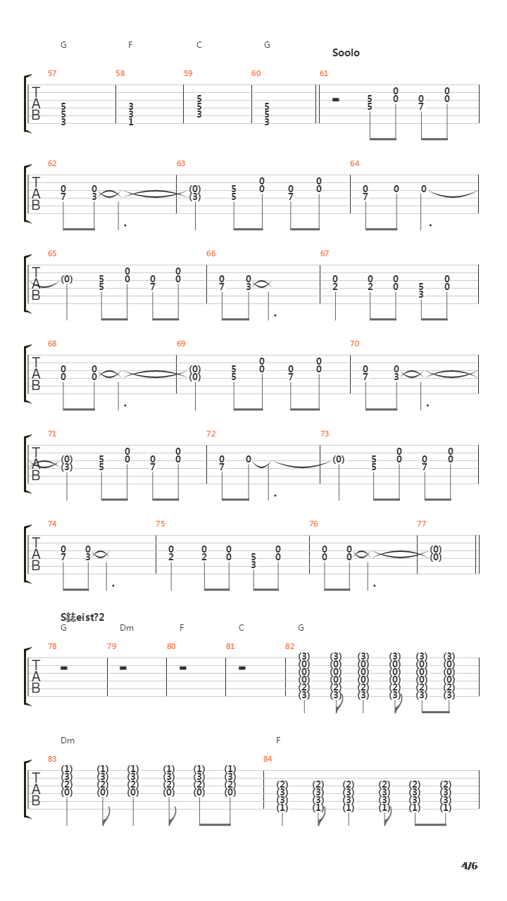 Suolaista Sadetta吉他谱