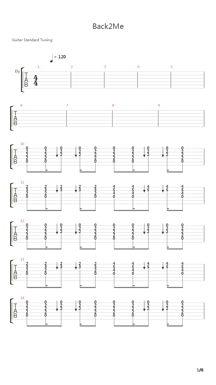 Back 2 Me吉他谱