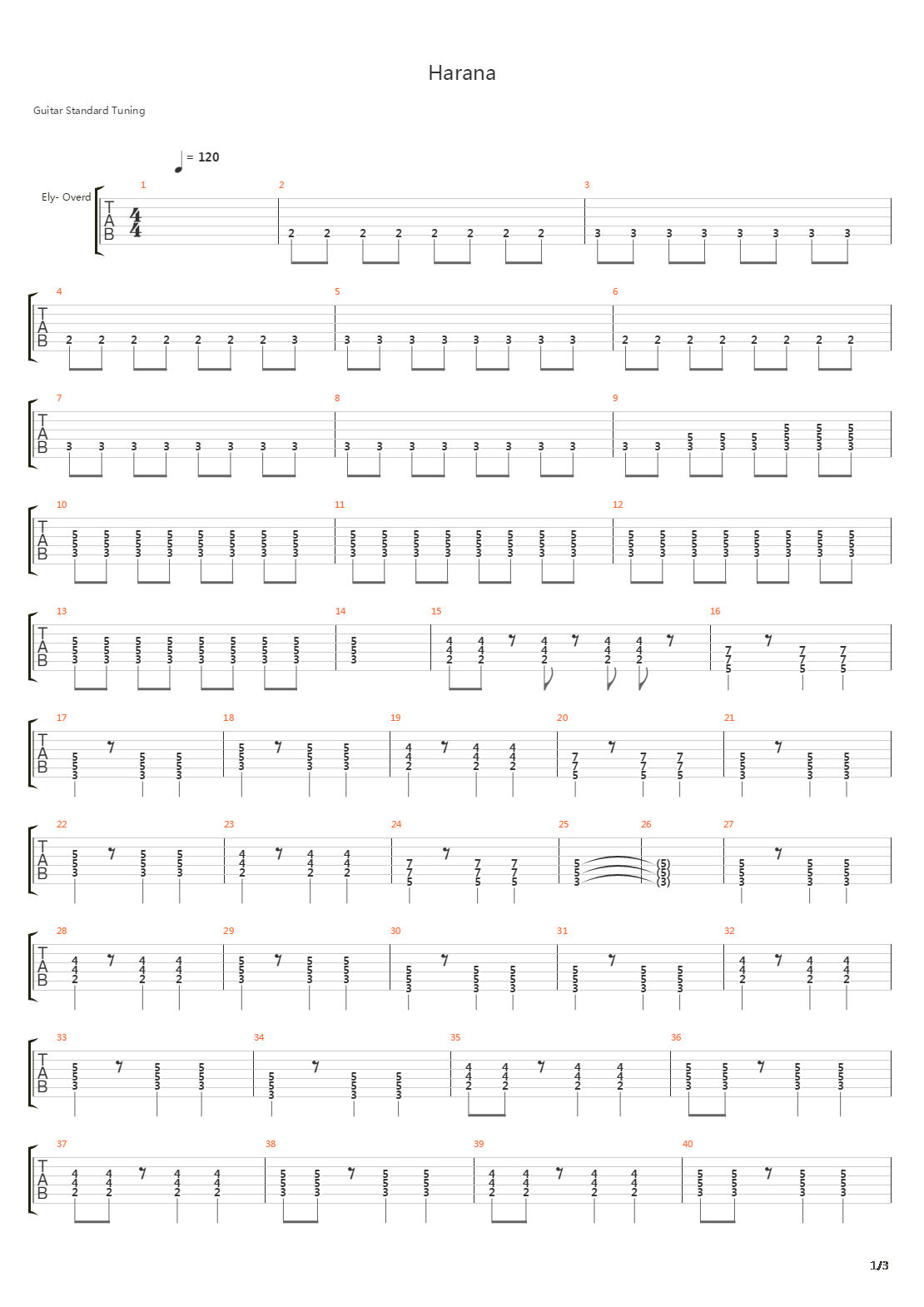 Harana吉他谱