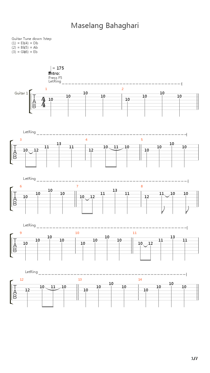 Maselang Bahaghari吉他谱