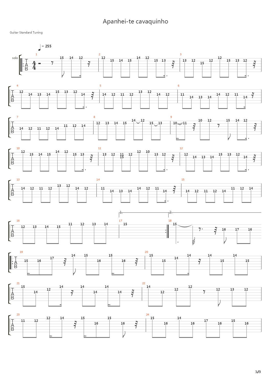 Apanhei-te Cavaquinho吉他谱