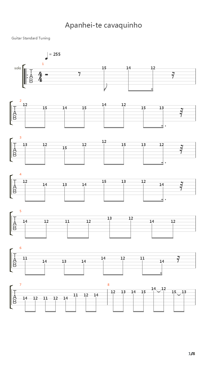 Apanhei-te Cavaquinho吉他谱