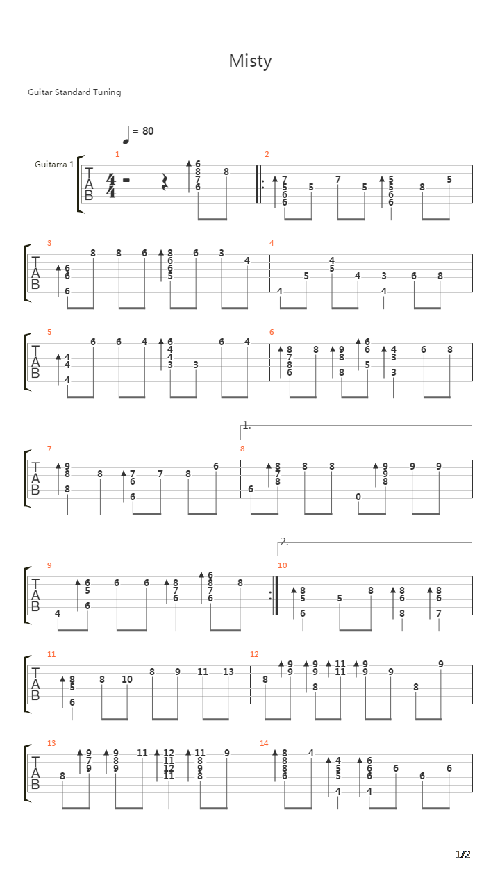 Misty吉他谱