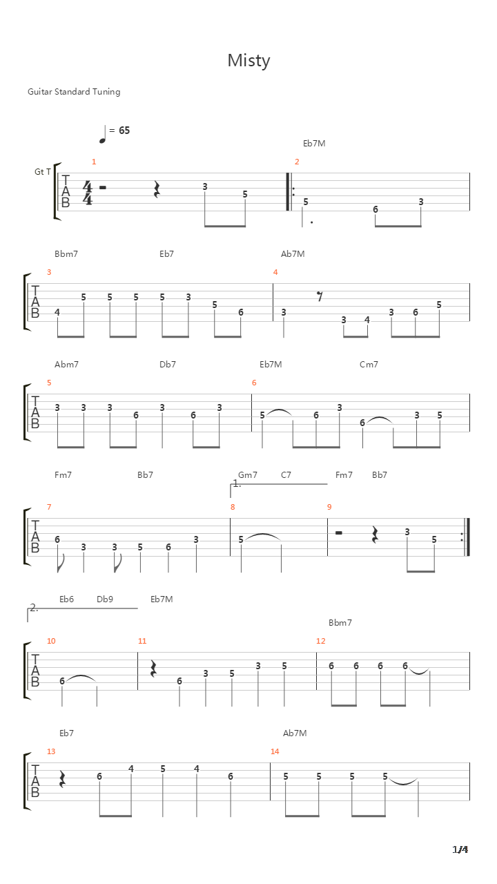 Misty吉他谱