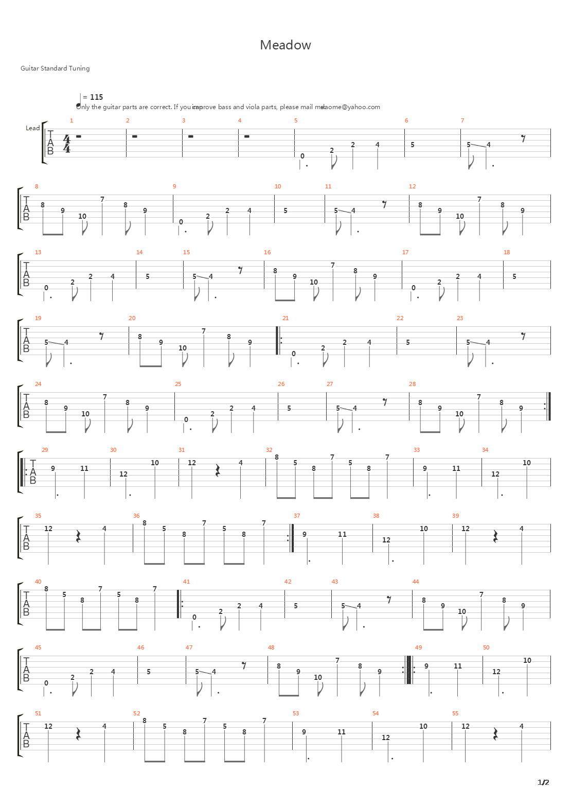 Meadow吉他谱