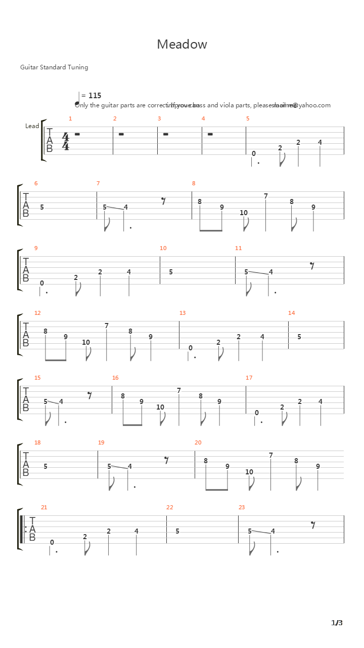 Meadow吉他谱