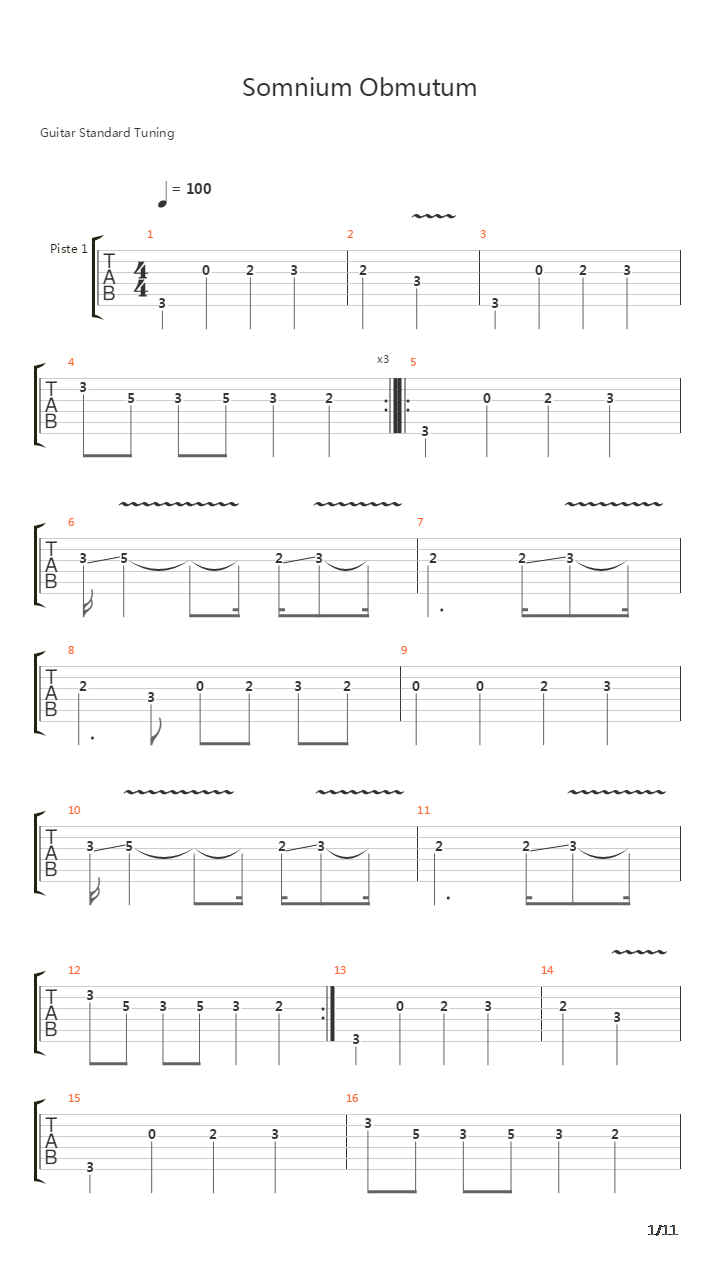 Somnium Obmutum吉他谱