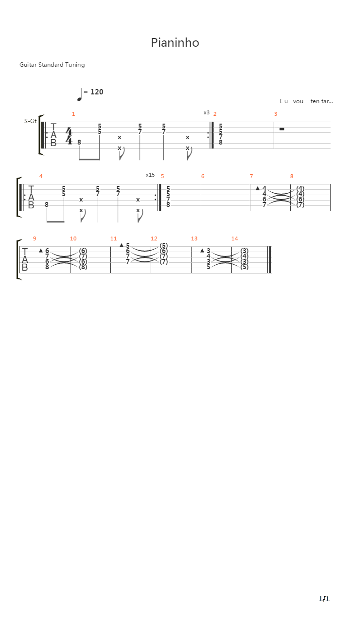 Pianinho吉他谱