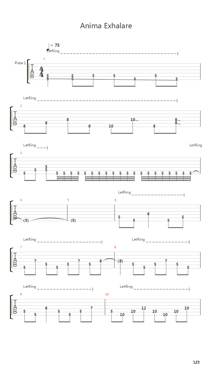 Anima Exhalare吉他谱