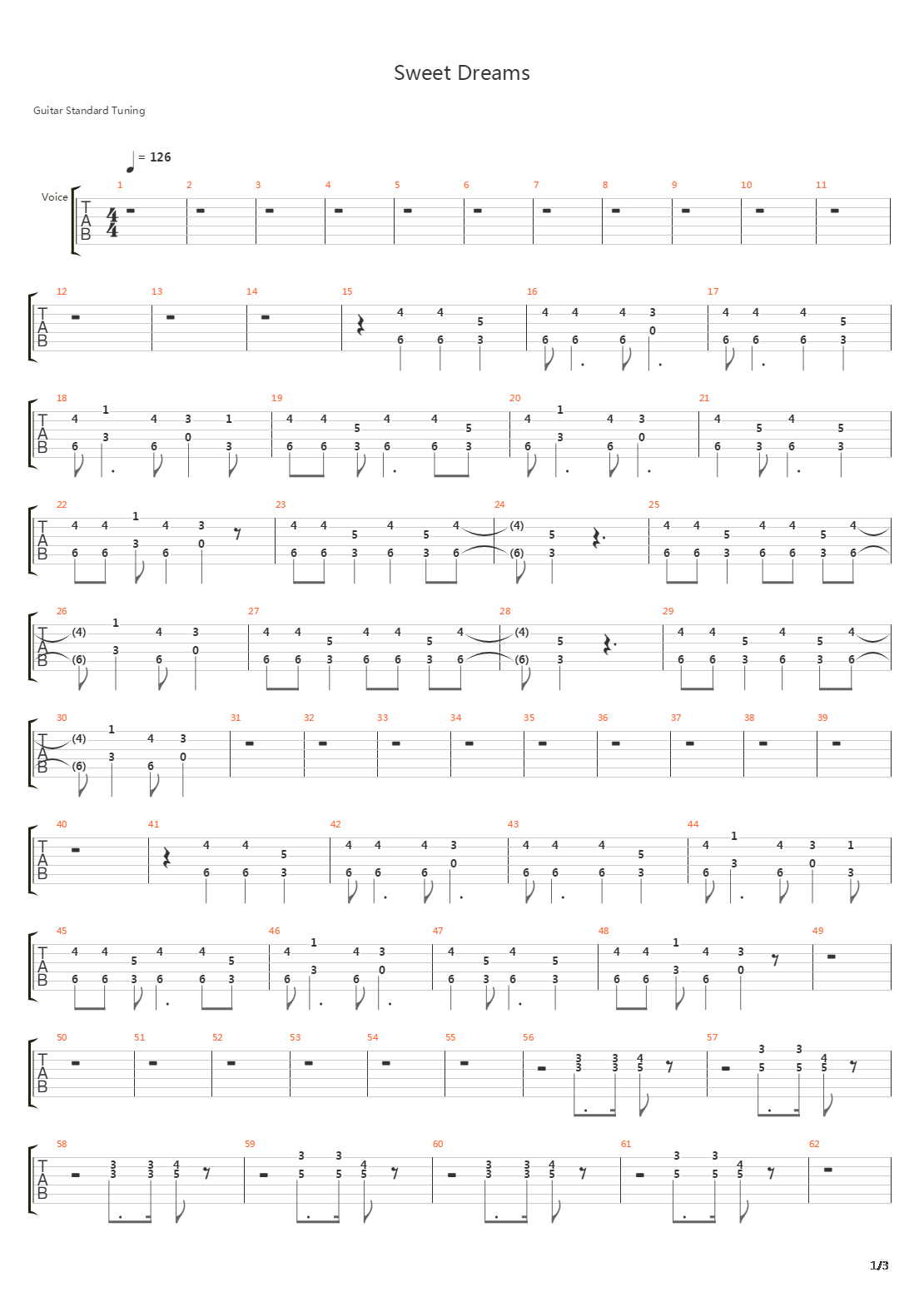 Sweet Dreams吉他谱