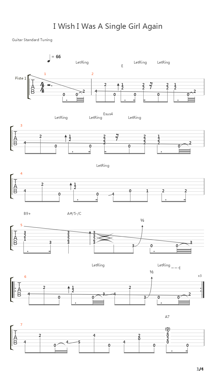 I Wish I Was A Single Girl Again吉他谱