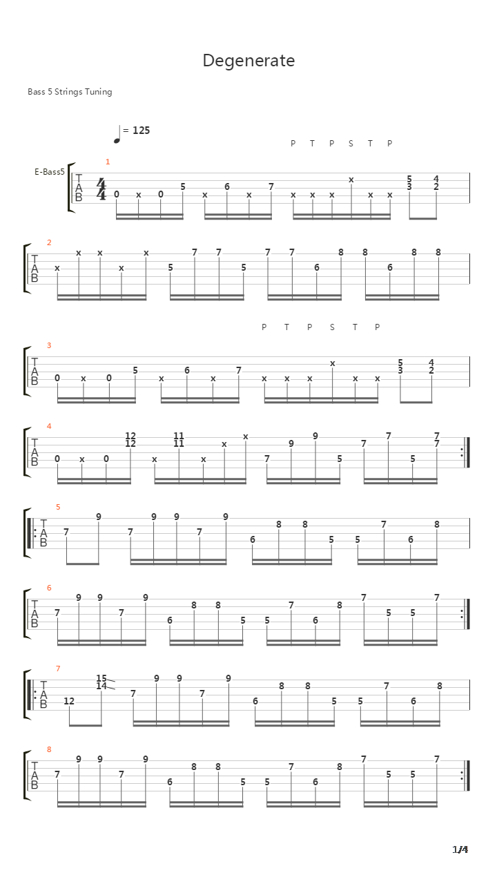Degenerate吉他谱