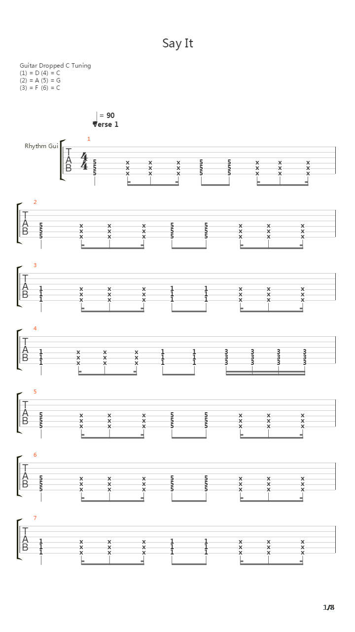 Say It吉他谱
