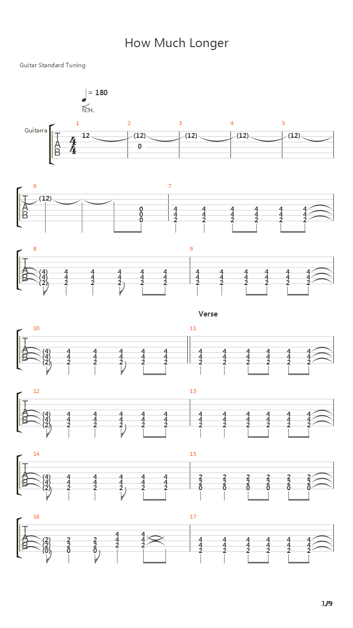 How Much Longer吉他谱