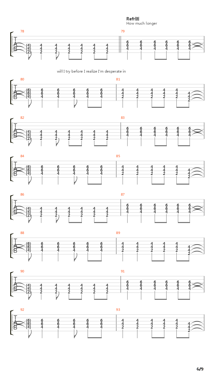 How Much Longer吉他谱