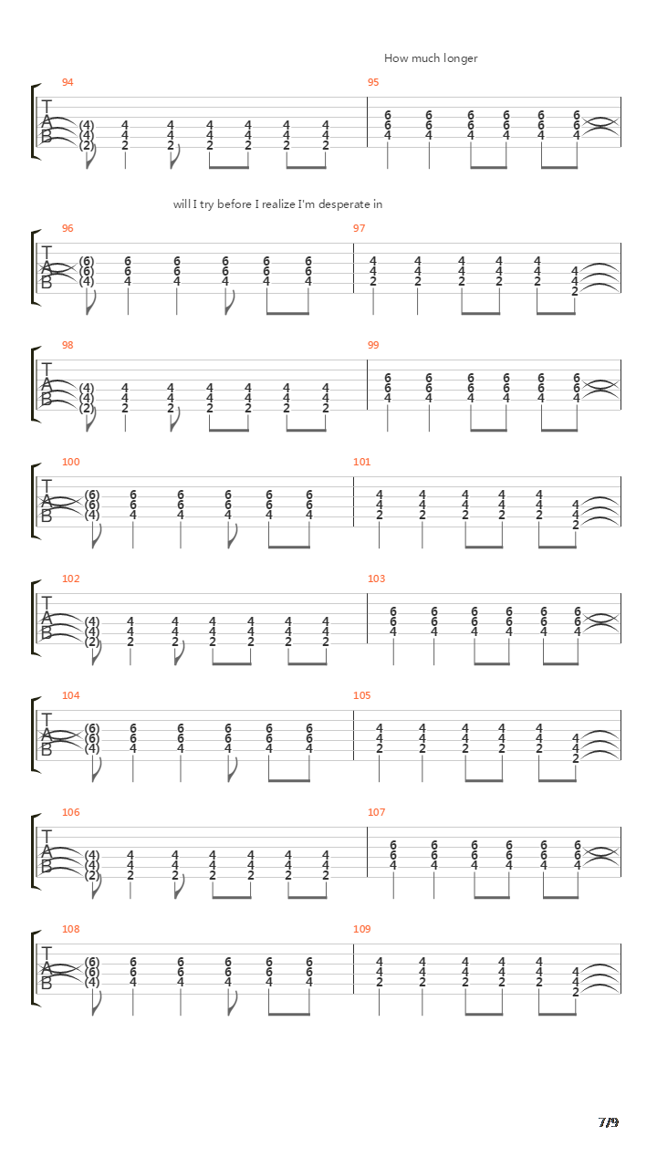 How Much Longer吉他谱