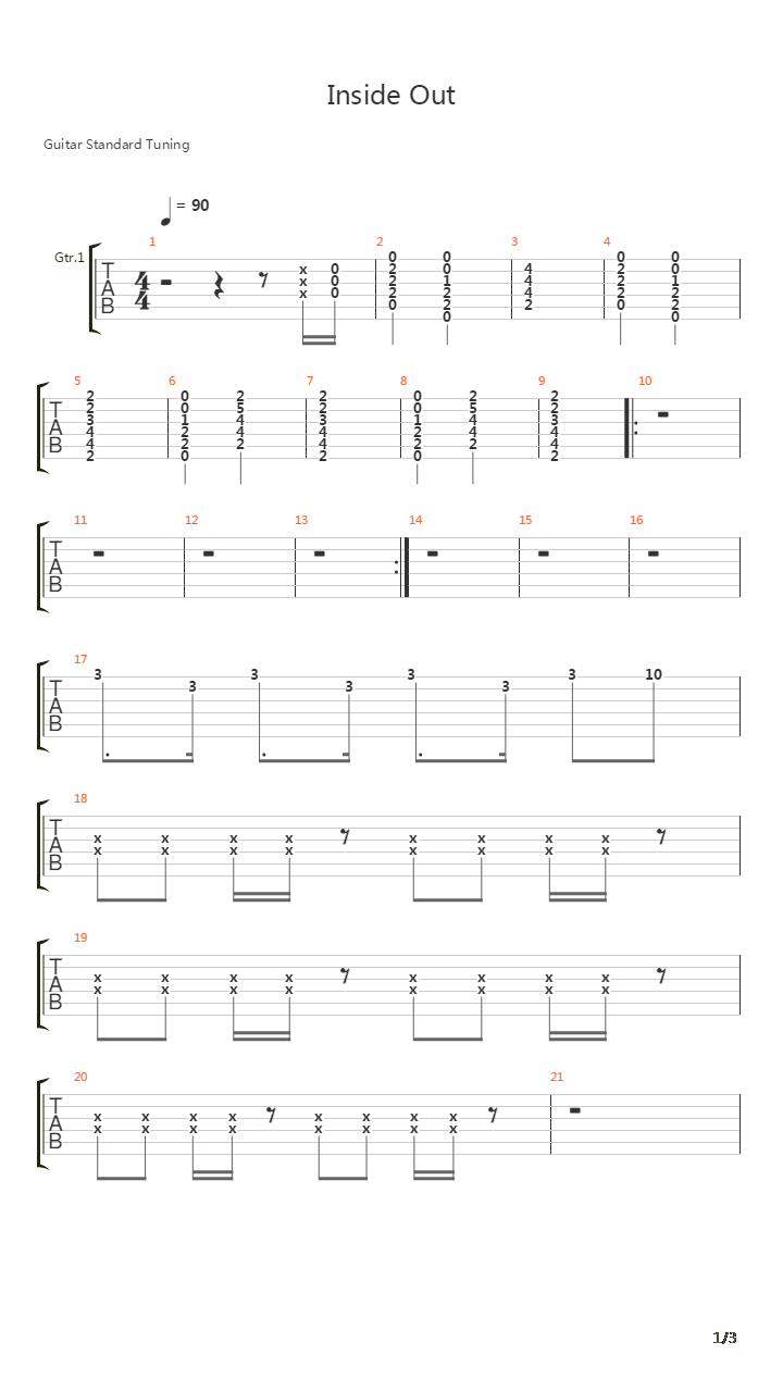 Inside Out吉他谱