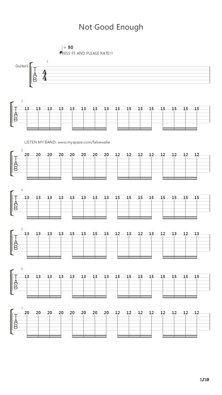 Not Good Enough吉他谱