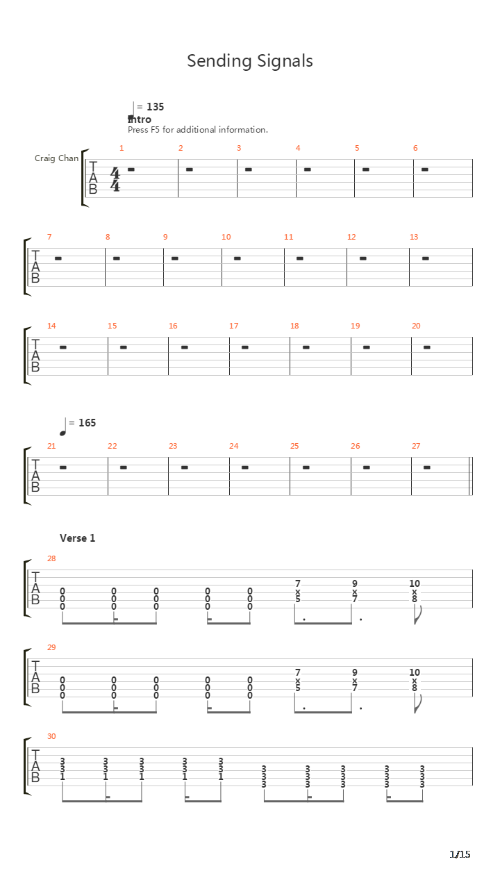 Sending Signals吉他谱