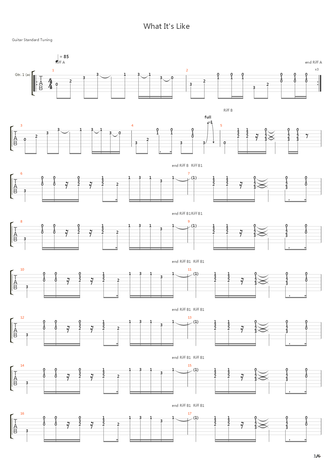 What Its Like吉他谱