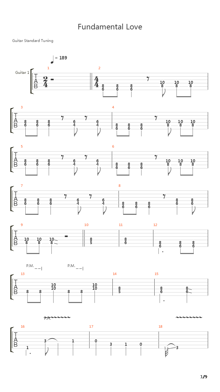 Fundamental Love吉他谱