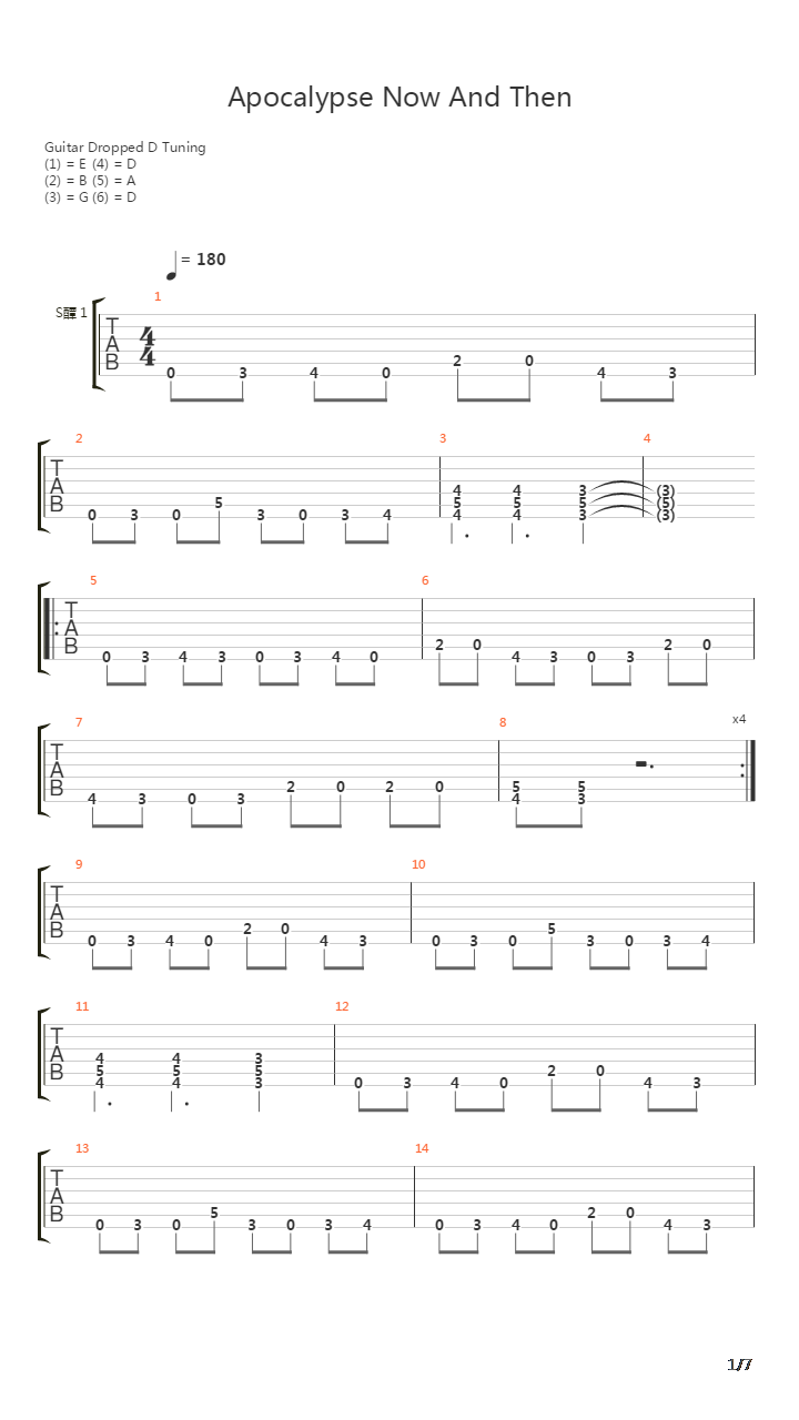 Apocalypse Now And Then吉他谱