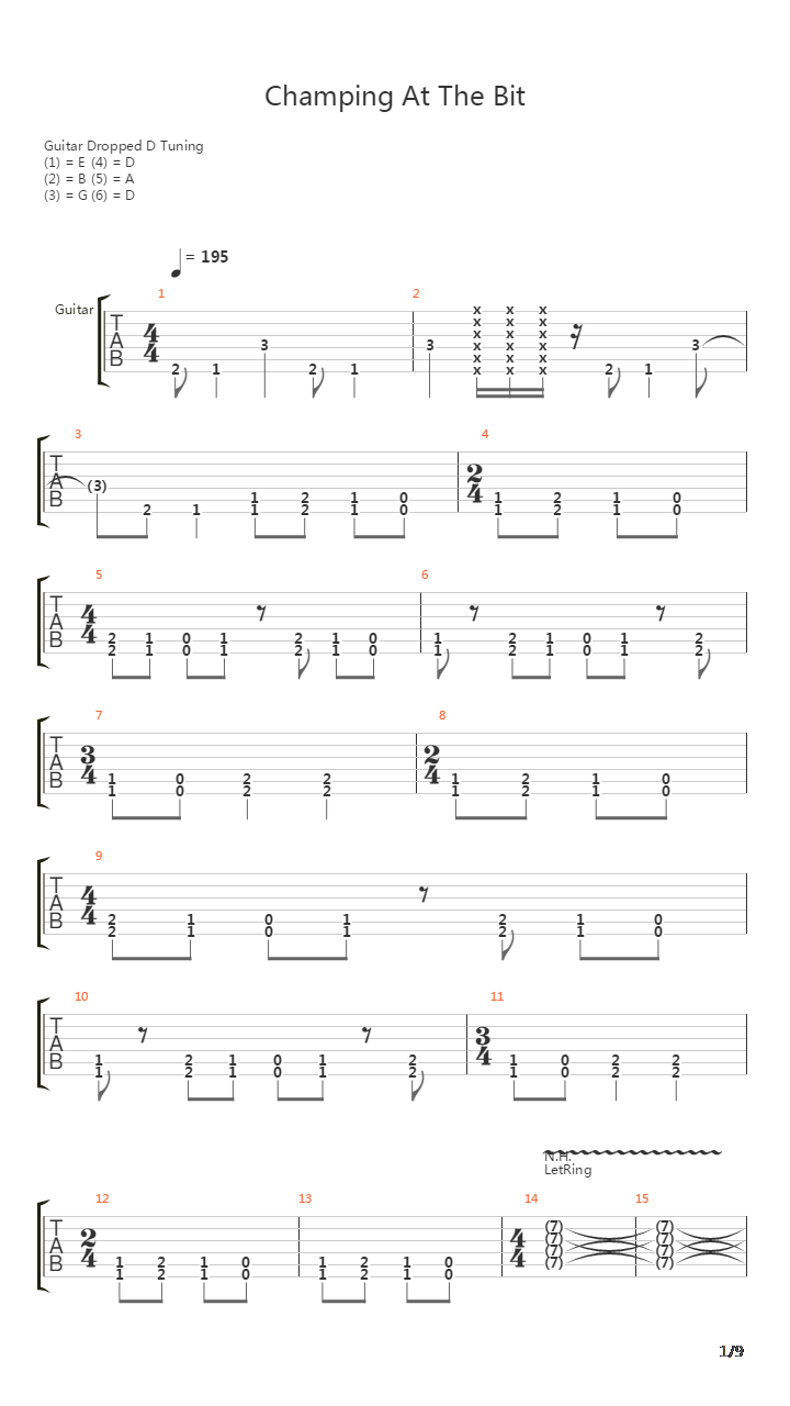 Champing At The Bit吉他谱