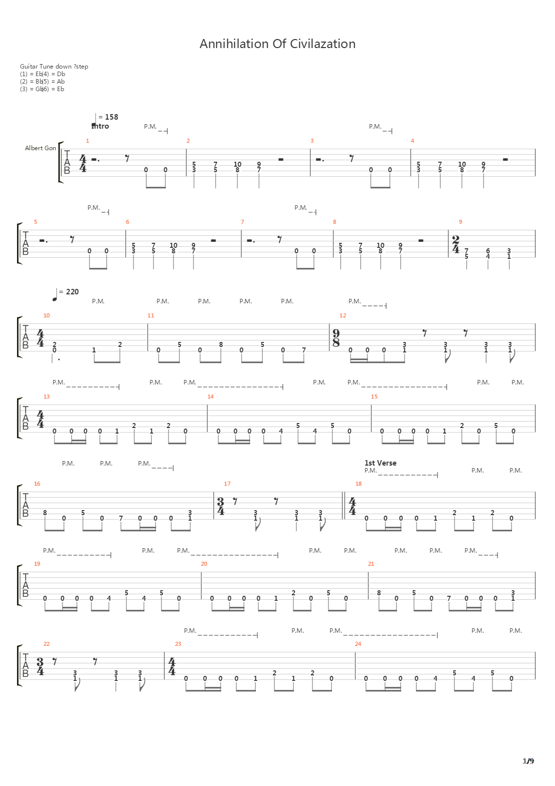 Annihilation Of Civilization吉他谱