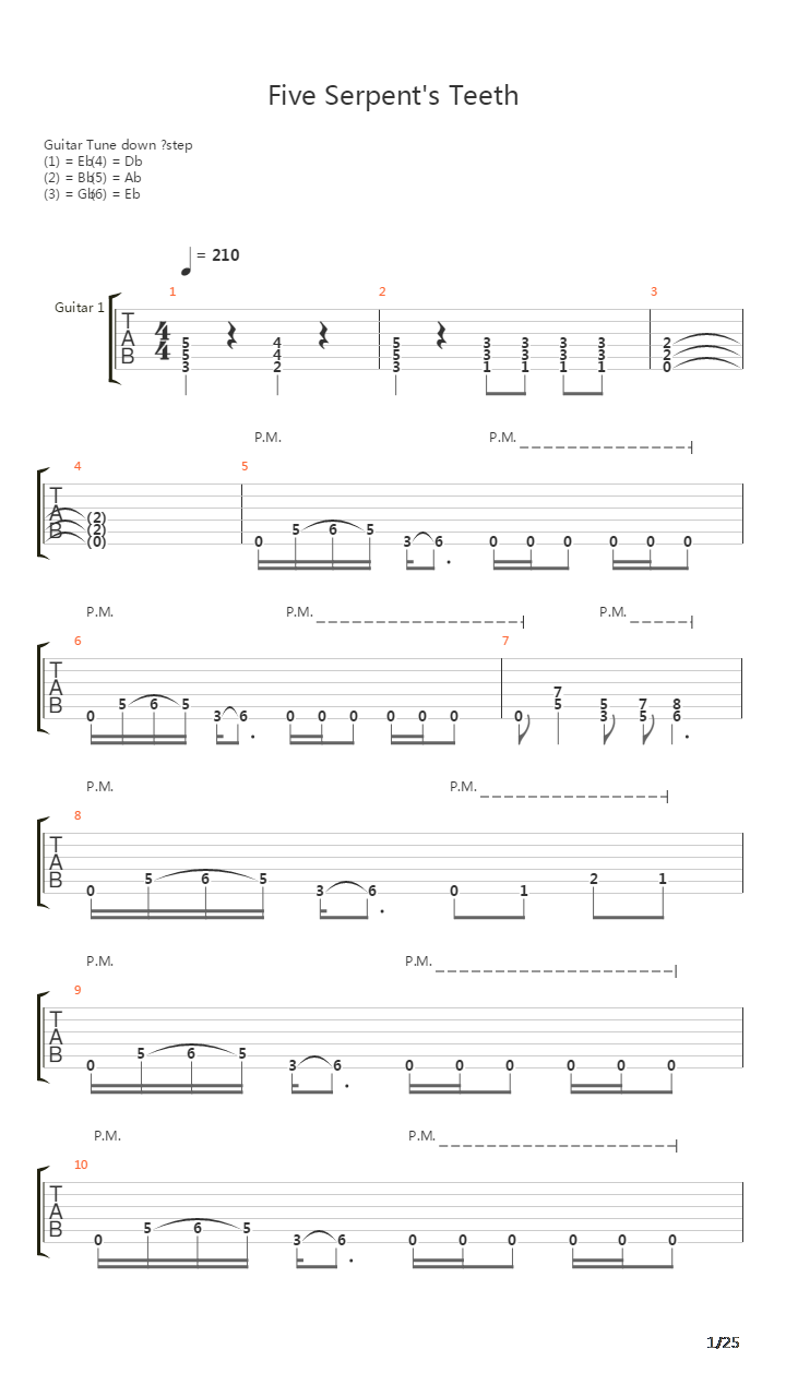 Five Serpents Teeth吉他谱