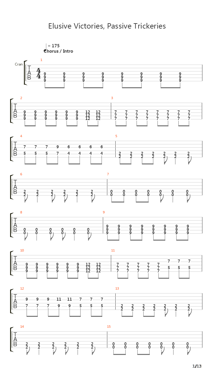 Elusive Victories Passive Trickeries吉他谱