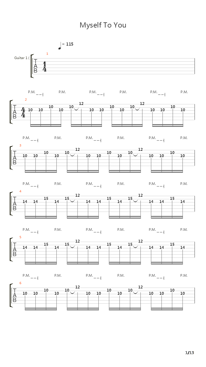Myself To You吉他谱