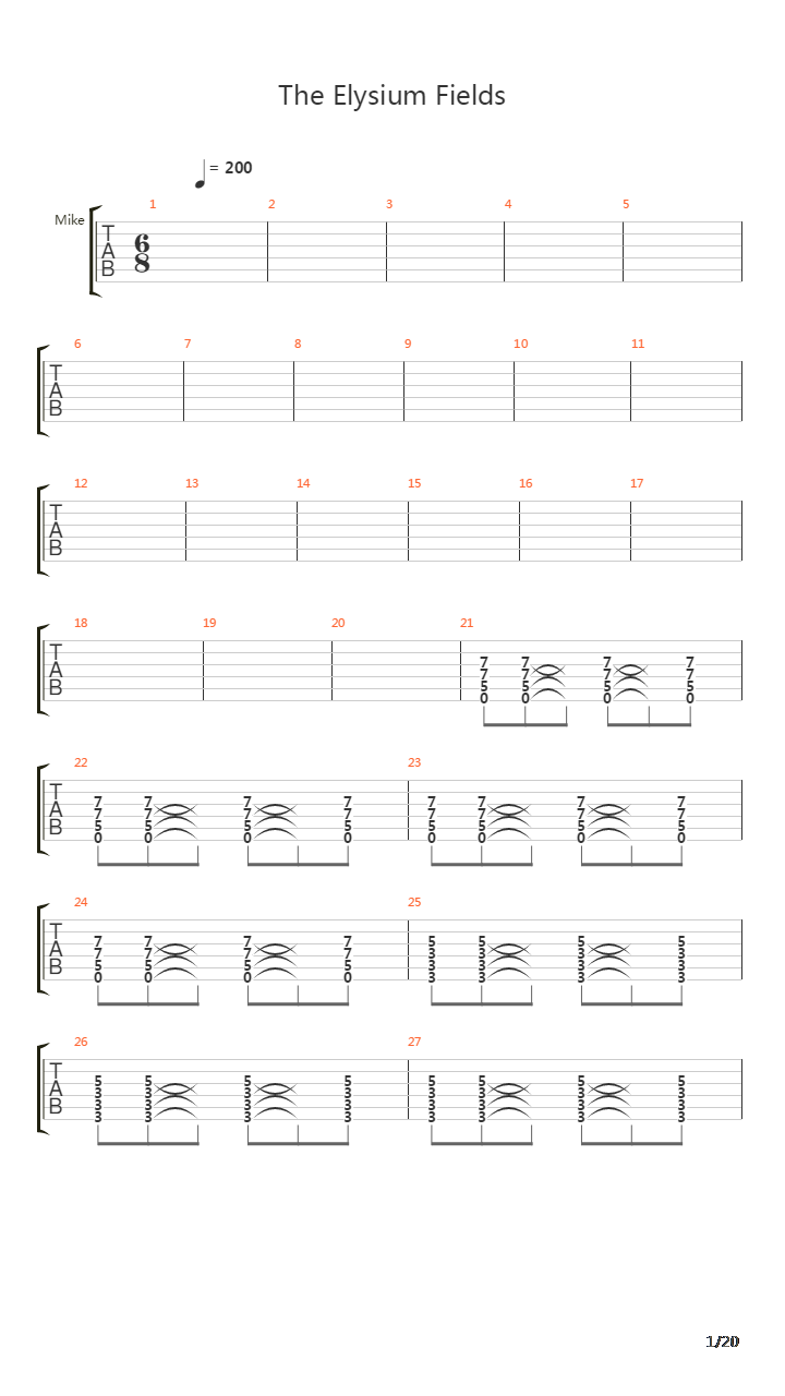 The Elysium Fields吉他谱