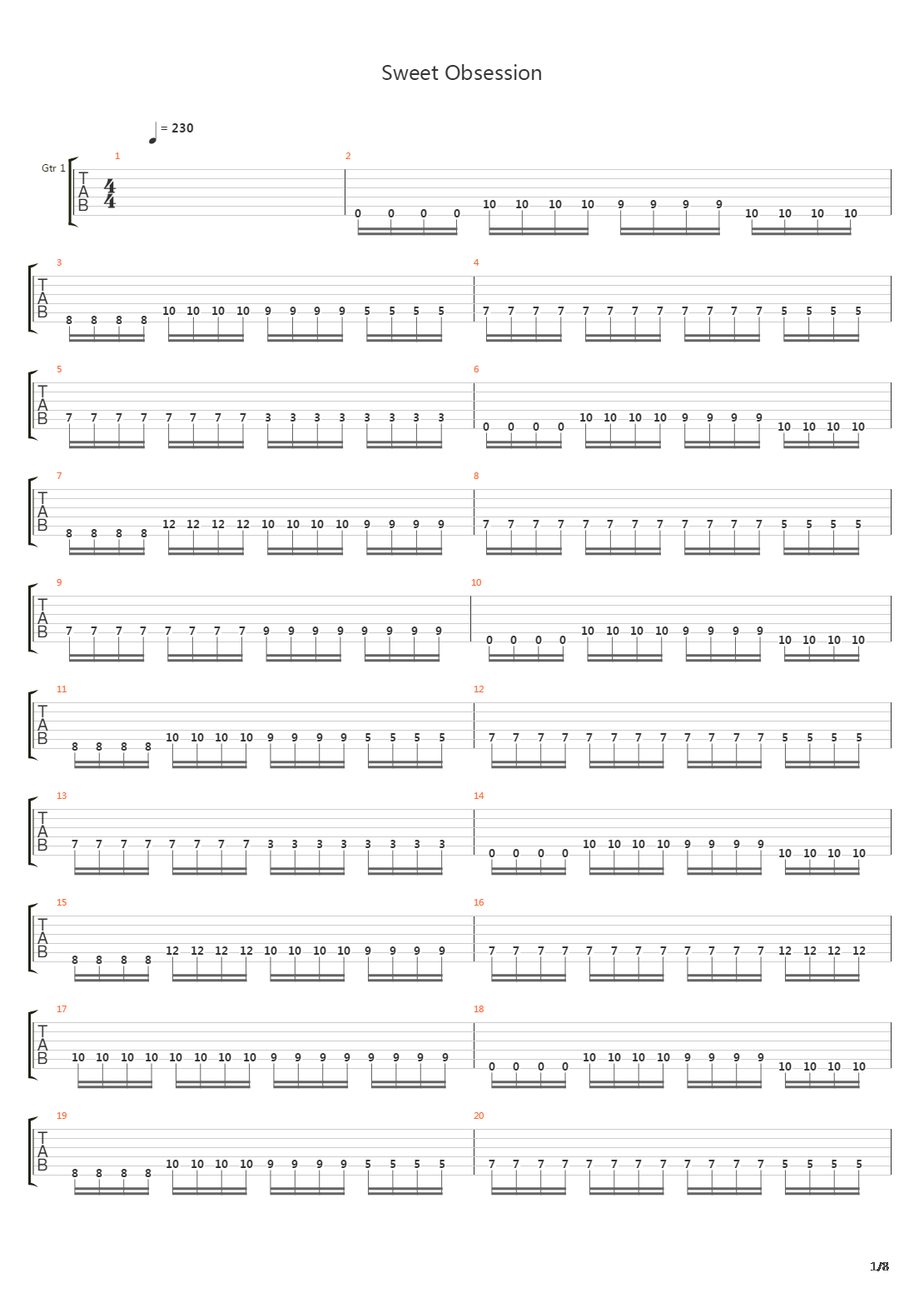 Sweet Obsession吉他谱