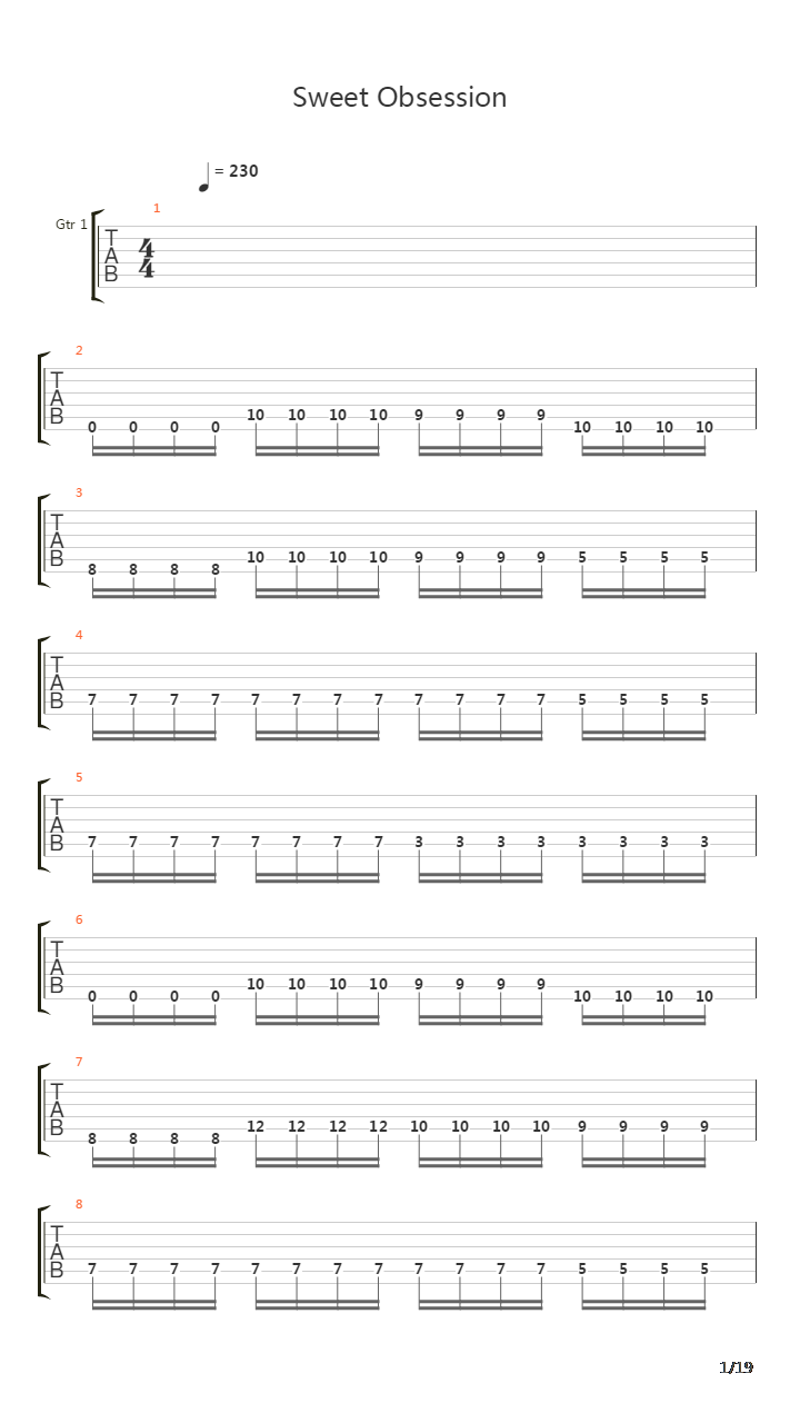 Sweet Obsession吉他谱