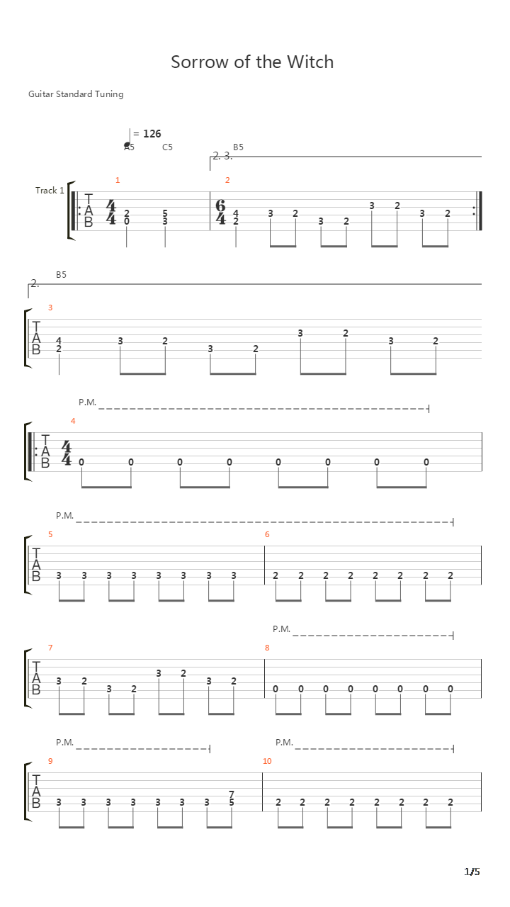 Sorrow Of The Witch吉他谱