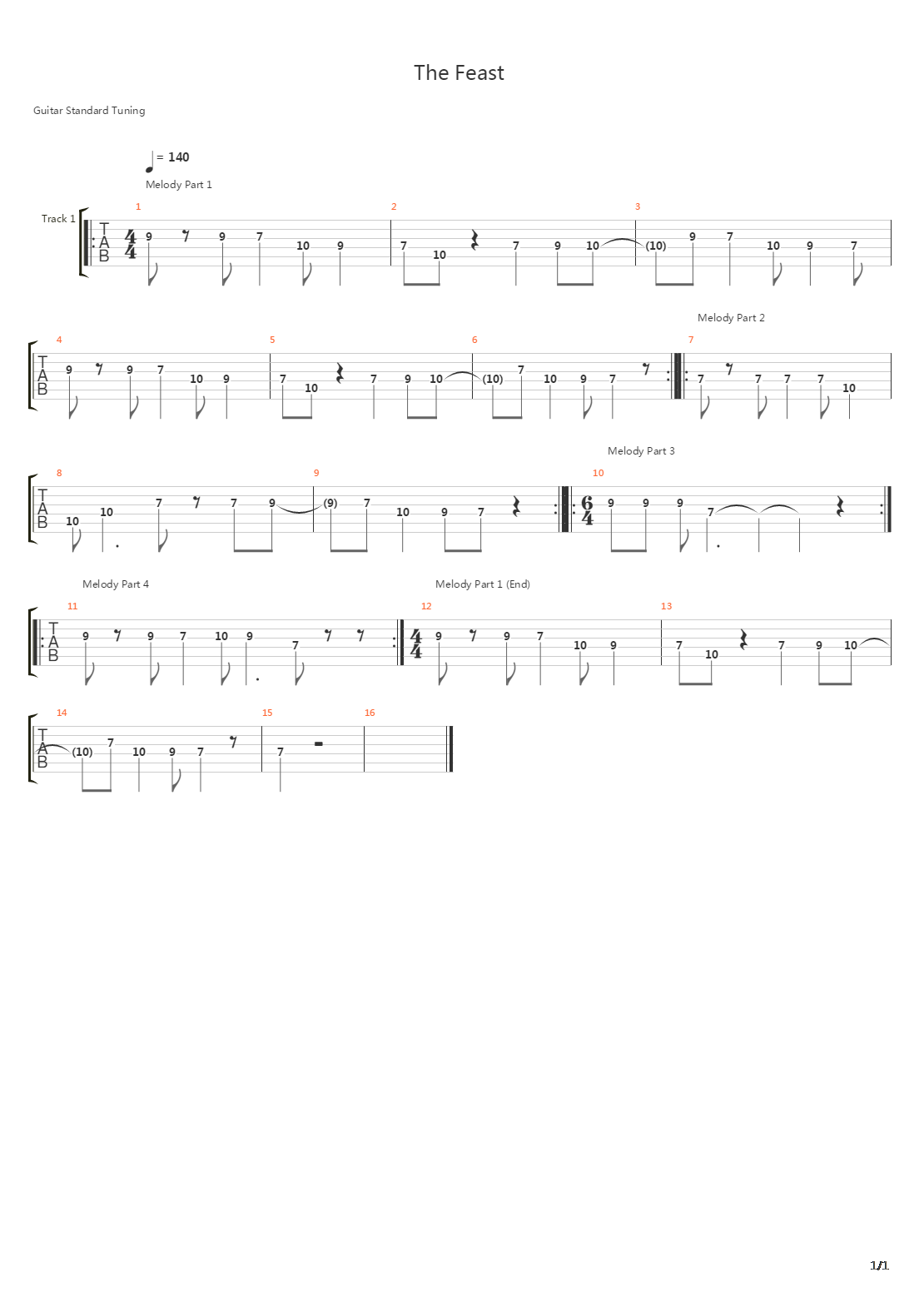 The Feast吉他谱