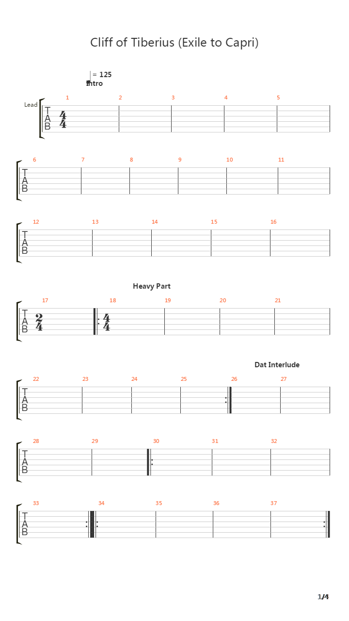 Cliff Of Tiberius Exile To Capri吉他谱