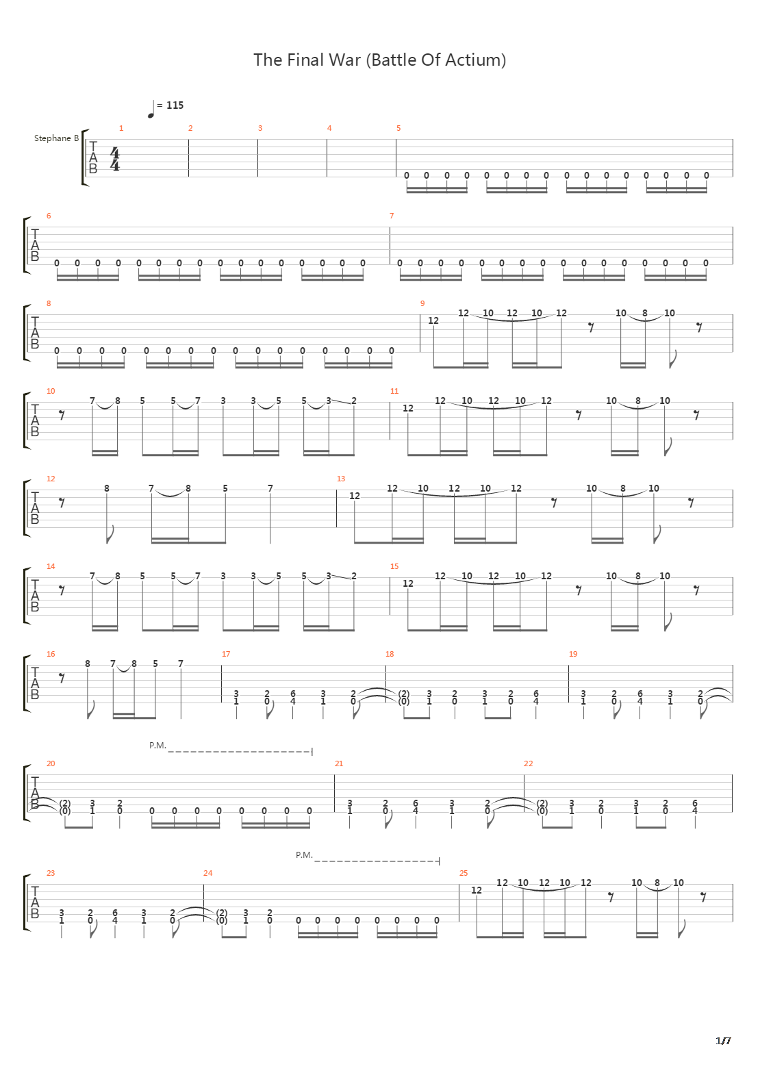 The Final War Battle Of Actium吉他谱