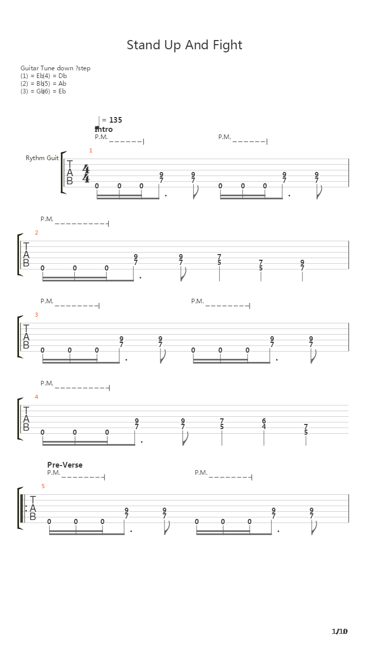 Stand Up And Fight吉他谱