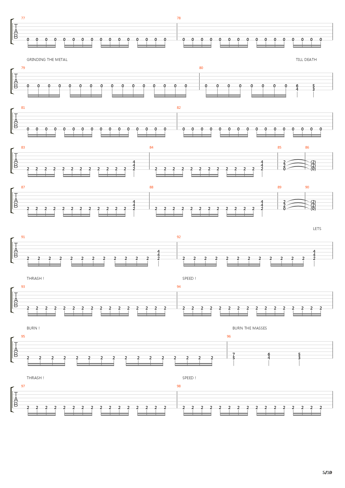 Thrash Speed Burn吉他谱