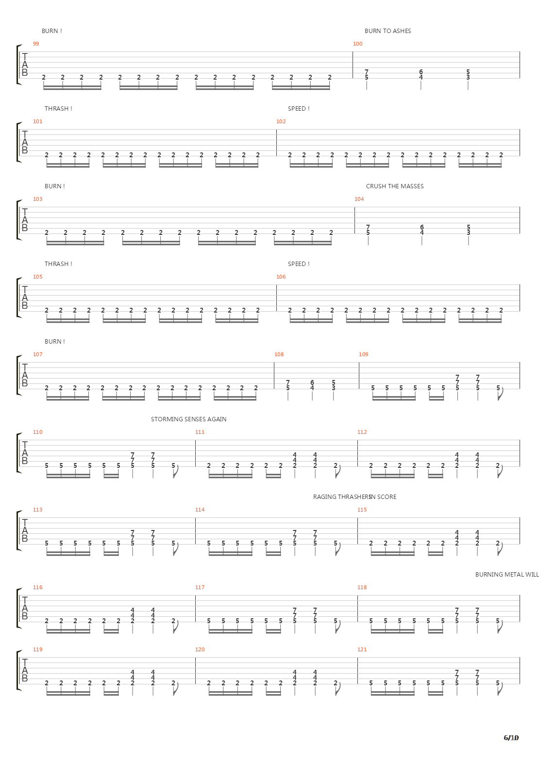 Thrash Speed Burn吉他谱