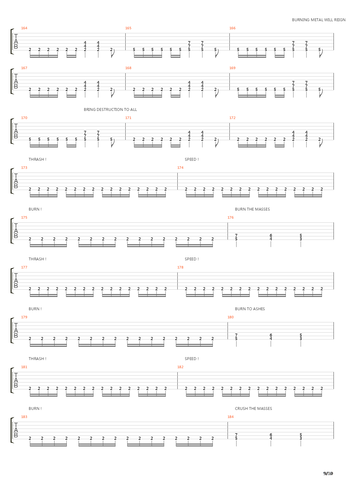 Thrash Speed Burn吉他谱