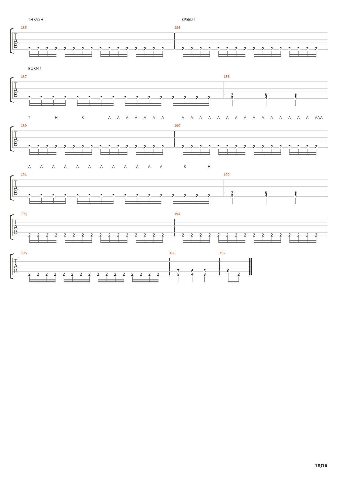 Thrash Speed Burn吉他谱