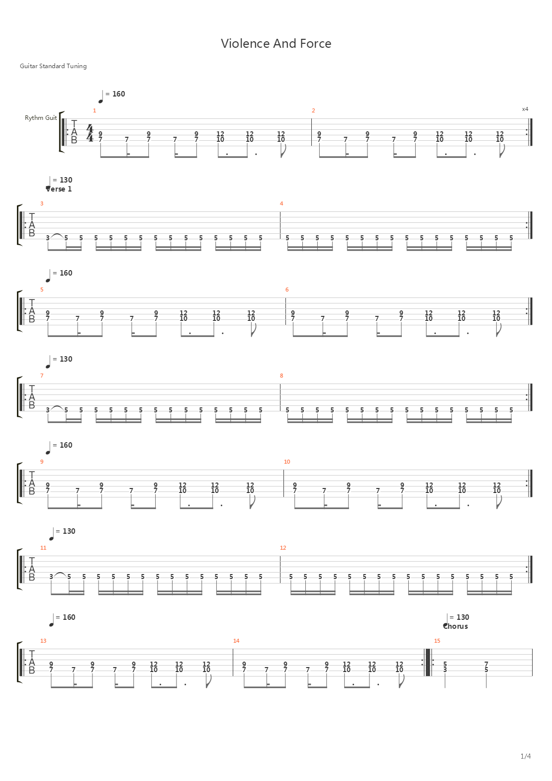 Violence And Force吉他谱