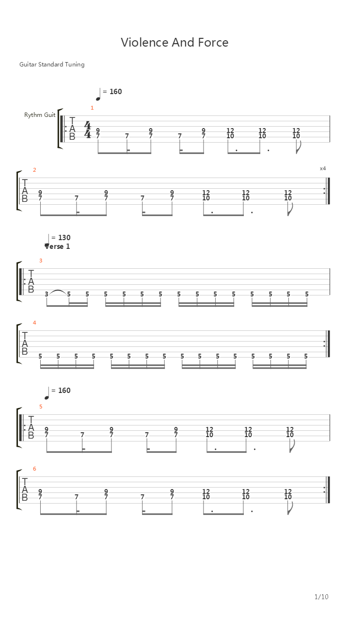 Violence And Force吉他谱